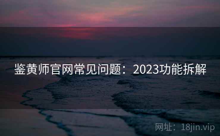 鉴黄师官网常见问题：2023功能拆解