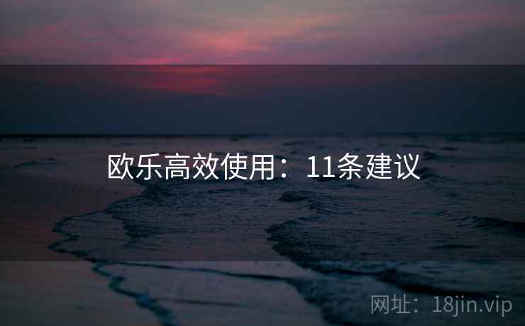 欧乐高效使用：11条建议